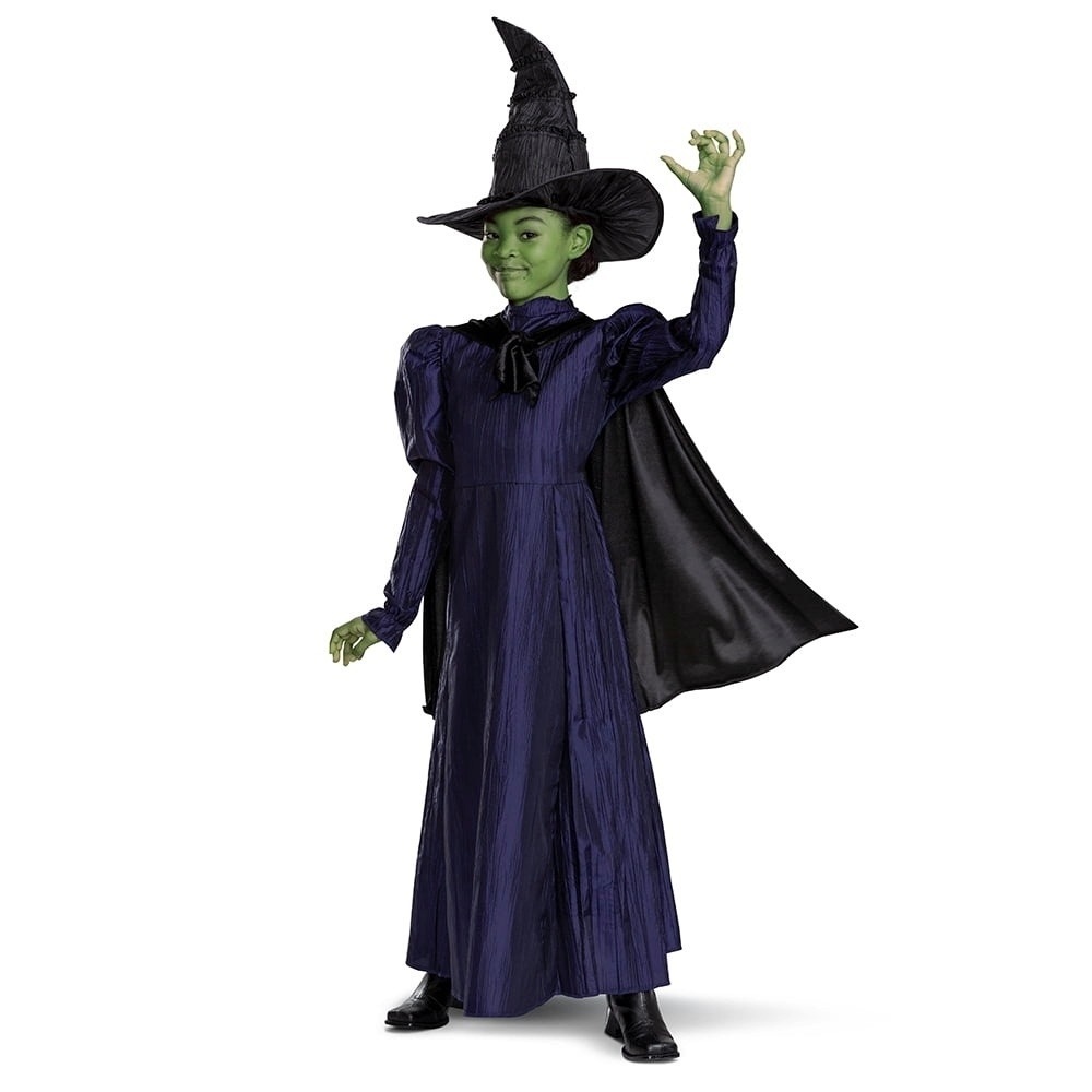 Wicked Elphaba Deluxe Costume Girls Small 6 6X Dress Cape Hat Disguise